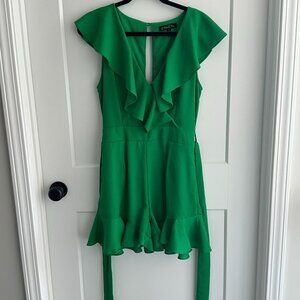 Petal Roz Emerald Green Short Sleeve Romper Large